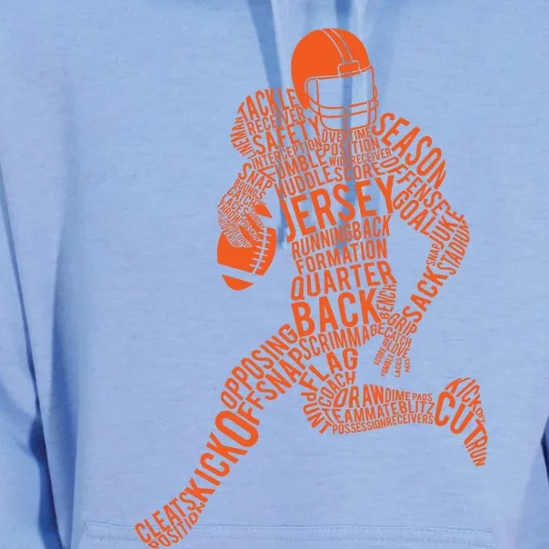 Football Player Typography Gift Unisex Surf Hoodie