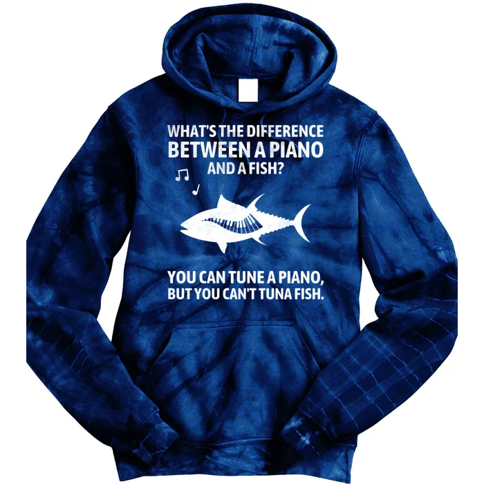 Funny Piano Tuna Fish Music Sarcastic Joke Tie Dye Hoodie