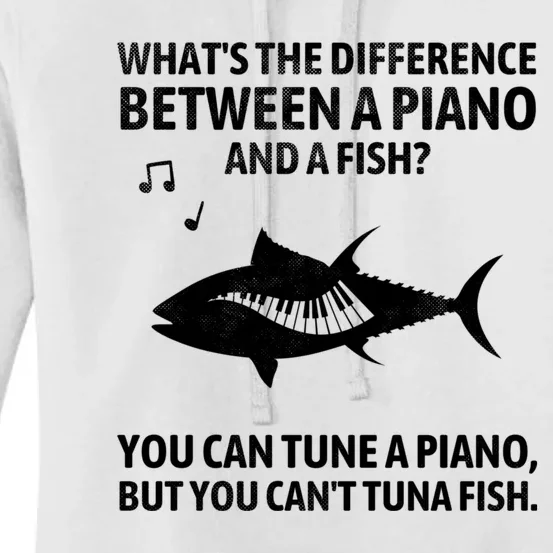 Funny Piano Tuna Fish Music Sarcastic Joke Women's Pullover Hoodie