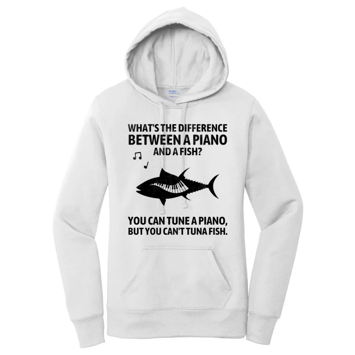 Funny Piano Tuna Fish Music Sarcastic Joke Women's Pullover Hoodie