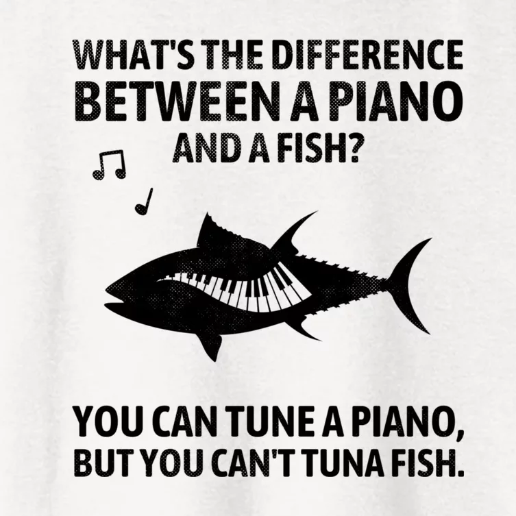 Funny Piano Tuna Fish Music Sarcastic Joke Women's Crop Top Tee