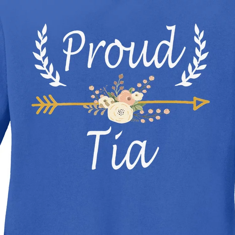 Funny Proud Tia Cute Thanksgiving Christmas Gifts Ladies Long Sleeve Shirt