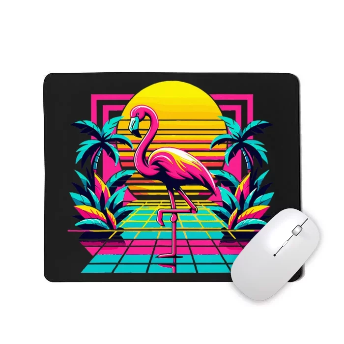 Flamingo Palm Trees Tropical Summer Mousepad