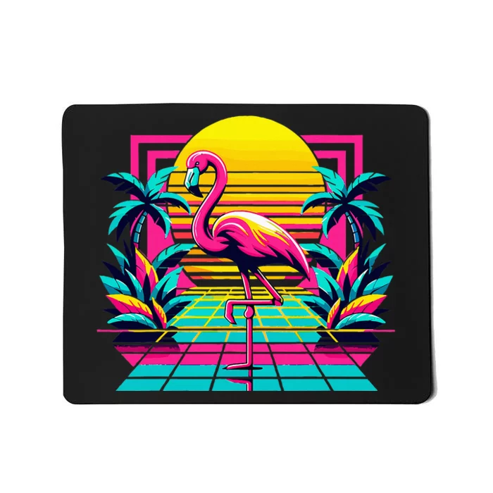 Flamingo Palm Trees Tropical Summer Mousepad