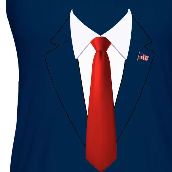 Funny President Trump Suit Lazy Halloween Costume Ladies Essential Flowy Tank