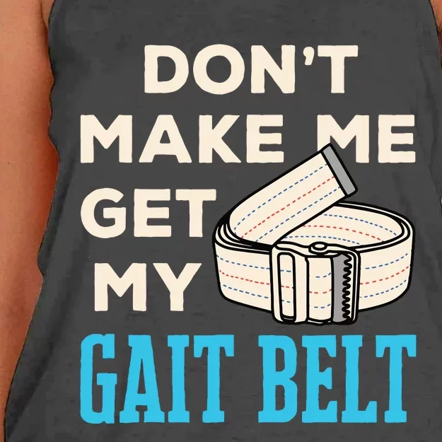 Funny Physical Therapist Therapy PT PTA Gait Belt Women's Knotted Racerback Tank