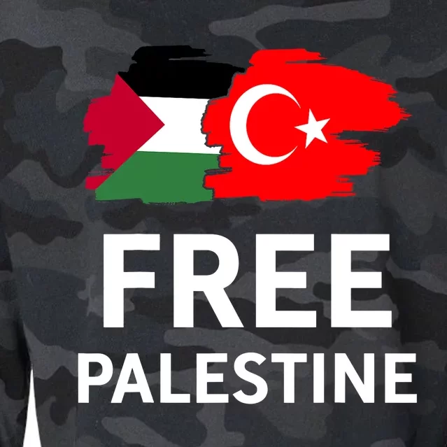 Free Palestine Turkish Turkey Support Palestinian Cropped Pullover Crew