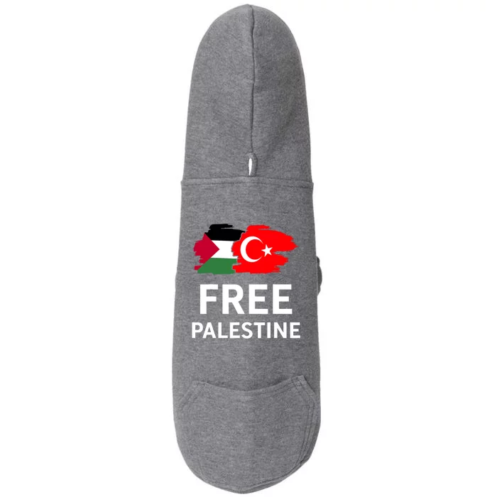 Free Palestine Turkish Turkey Support Palestinian Doggie 3-End Fleece Hoodie