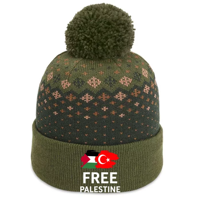 Free Palestine Turkish Turkey Support Palestinian The Baniff Cuffed Pom Beanie