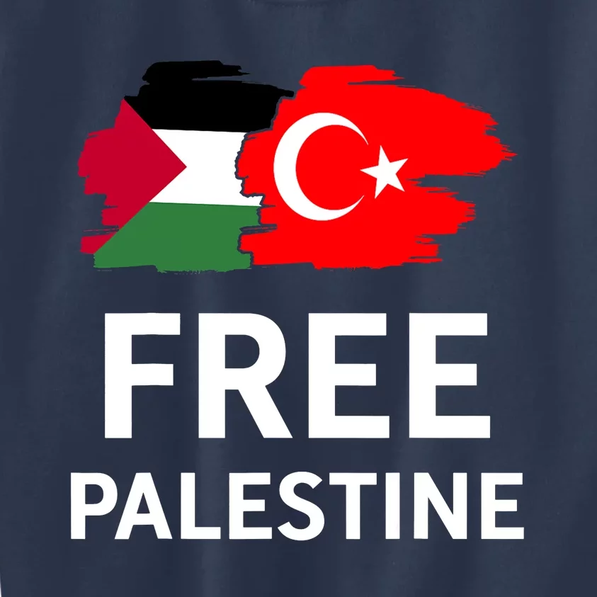 Free Palestine Turkish Turkey Support Palestinian Kids Sweatshirt