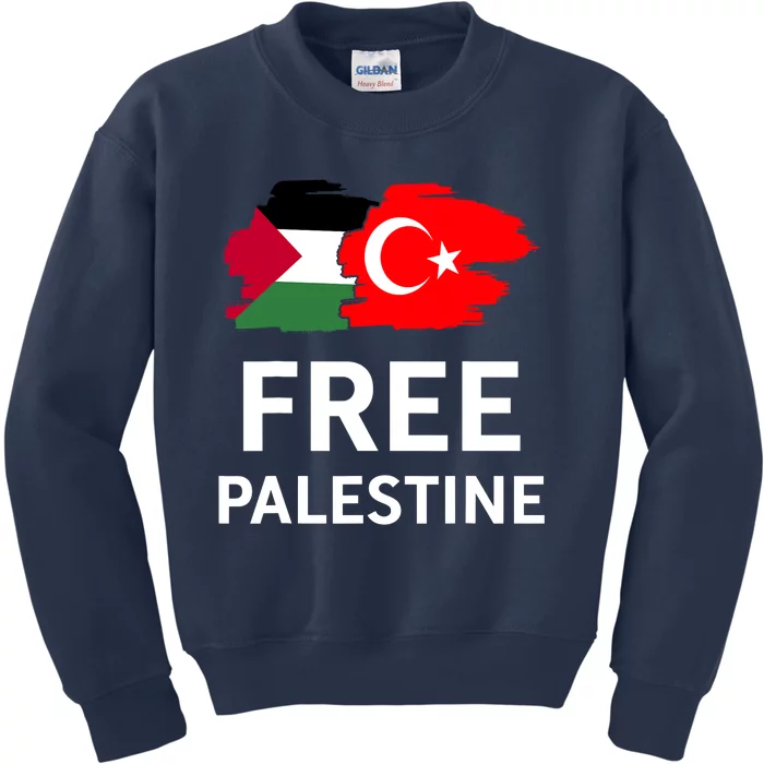 Free Palestine Turkish Turkey Support Palestinian Kids Sweatshirt