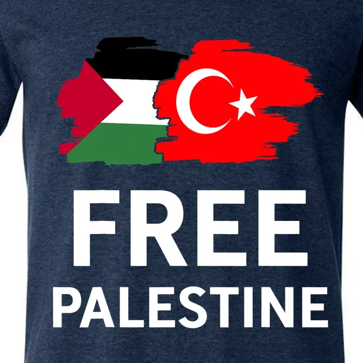 Free Palestine Turkish Turkey Support Palestinian V-Neck T-Shirt