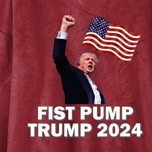 Fist Pump Trump 2024 Hooded Wearable Blanket