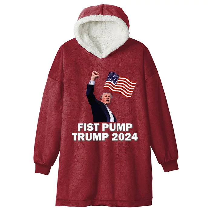 Fist Pump Trump 2024 Hooded Wearable Blanket