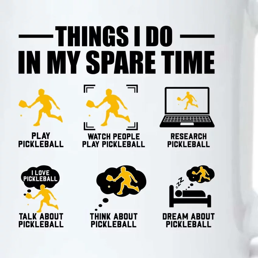 Funny Pickleball Things I Do In My Spare Pickleball Black Color Changing Mug