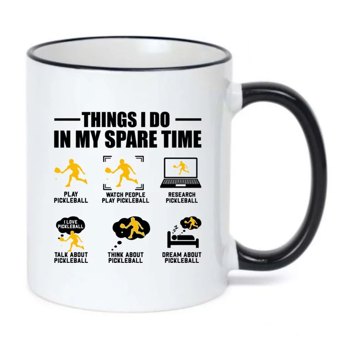 Funny Pickleball Things I Do In My Spare Pickleball Black Color Changing Mug