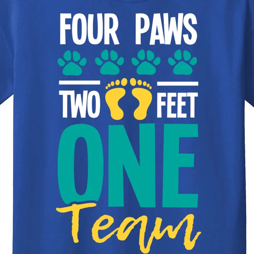 Four Paws Two Feet One Team Gift Puppy Lover Dog Trainer Gift Kids T-Shirt