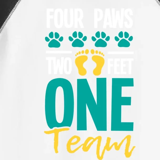 Four Paws Two Feet One Team Gift Puppy Lover Dog Trainer Gift Toddler Fine Jersey T-Shirt