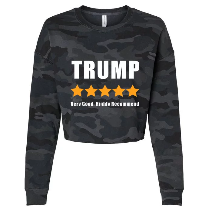 Funny Pro Trump 5 Star Rating Election Vote 2024 Cropped Pullover Crew