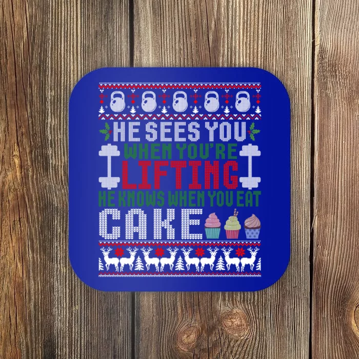 Funny Personal Trainer Christmas For Weightlifting And Cake Meaningful Gift Coaster