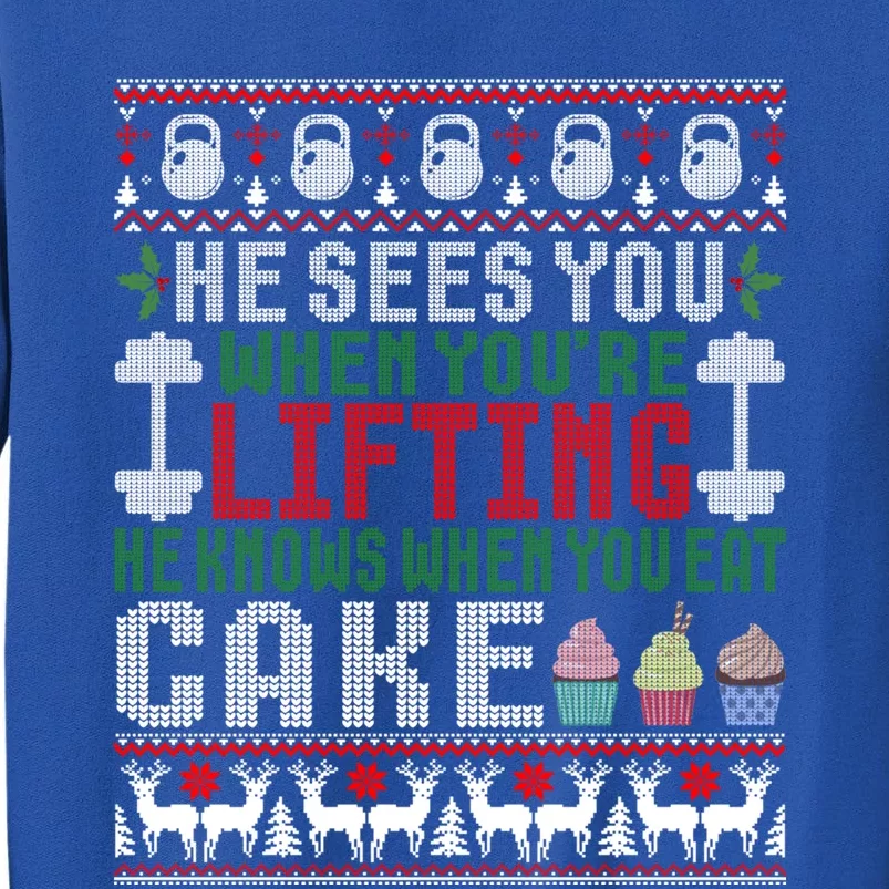 Funny Personal Trainer Christmas For Weightlifting And Cake Meaningful Gift Tall Sweatshirt