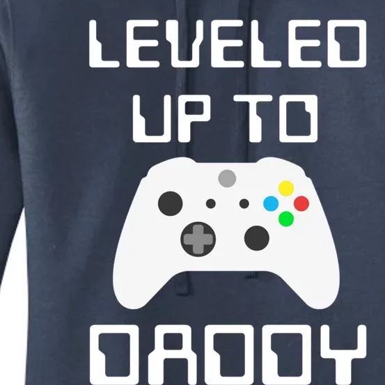 Funny Promoted To Daddy New Parent Gamer Leveled Up To Daddy Funny Gift Women's Pullover Hoodie