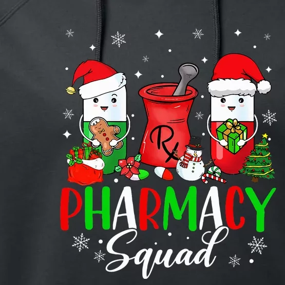 Funny Pharmacy tech Squad Christmas Matching Holiday Pajama Performance Fleece Hoodie