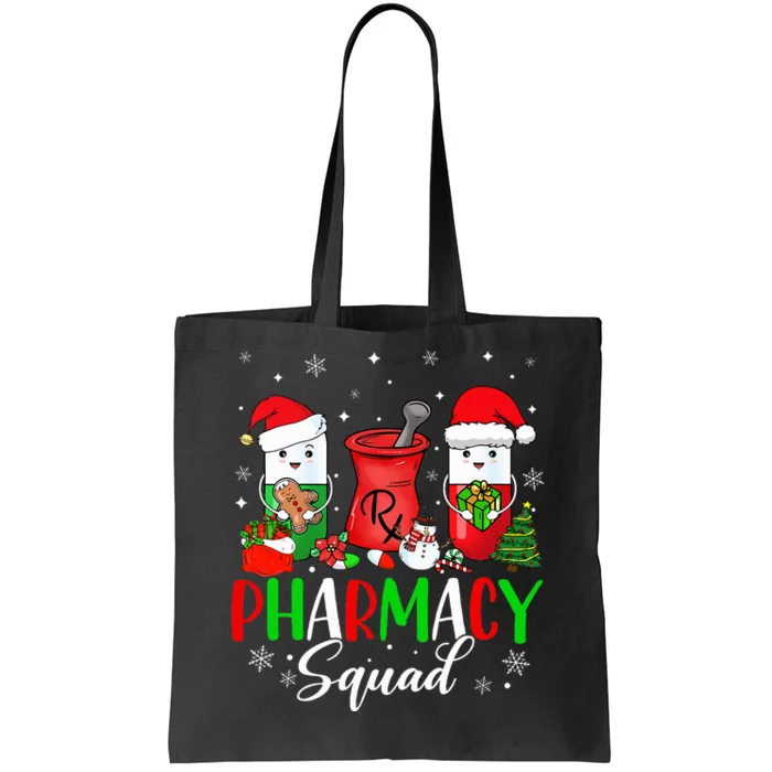 Funny Pharmacy tech Squad Christmas Matching Holiday Pajama Tote Bag