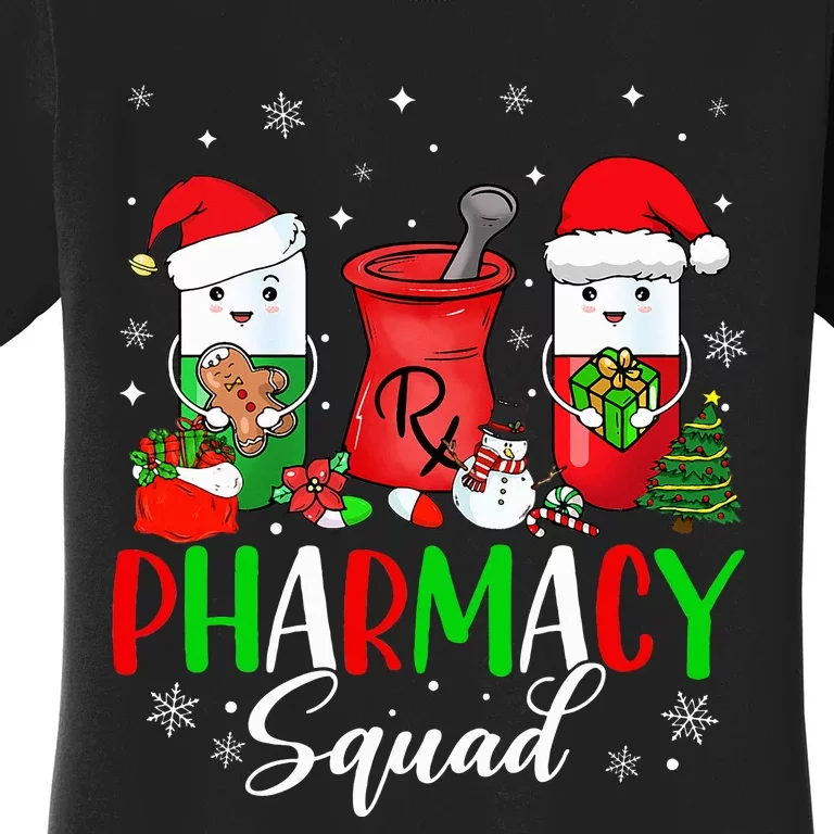 Funny Pharmacy tech Squad Christmas Matching Holiday Pajama Women's T-Shirt