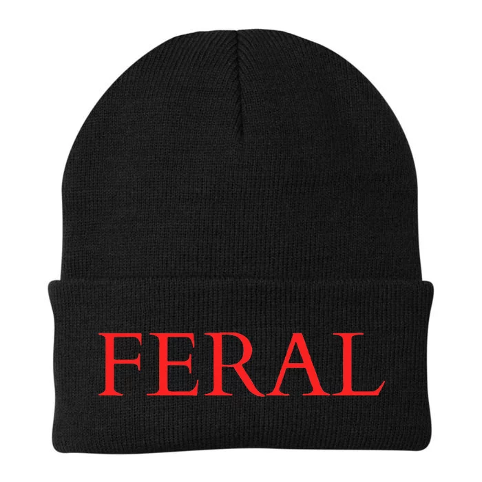 Feral Paint The Town Red Design Feral Friends Knit Cap Winter Beanie