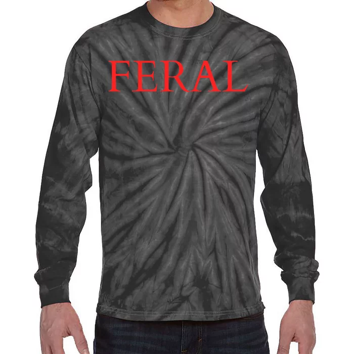 Feral Paint The Town Red Design Feral Friends Tie-Dye Long Sleeve Shirt