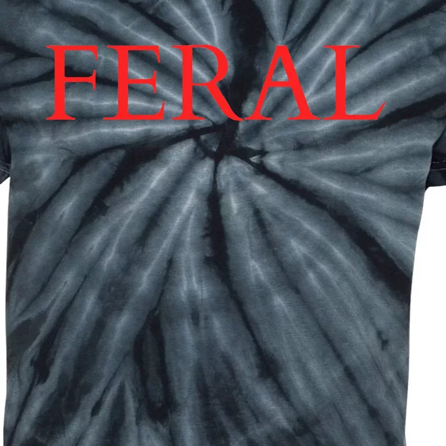 Feral Paint The Town Red Design Feral Friends Kids Tie-Dye T-Shirt