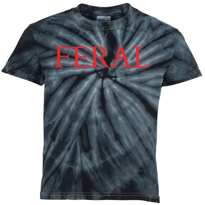 Feral Paint The Town Red Design Feral Friends Kids Tie-Dye T-Shirt