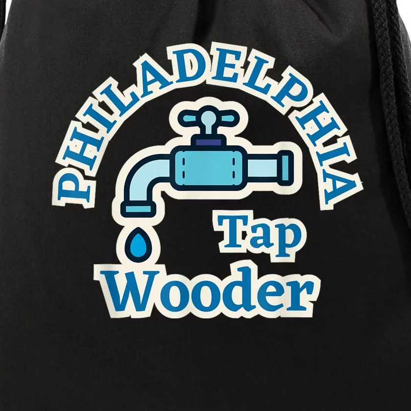 Funny Philadelphia Tap Wooder Water City Hall Parody Drawstring Bag