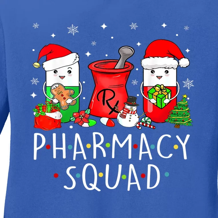 Funny Pharmacy Tech Squad Christmas Ing Holiday Pajama Cool Gift Ladies Long Sleeve Shirt