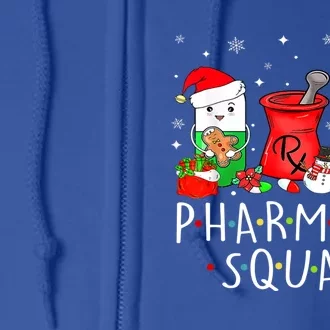 Funny Pharmacy Tech Squad Christmas Ing Holiday Pajama Cool Gift Full Zip Hoodie