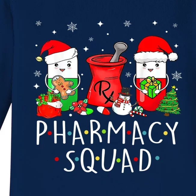 Funny Pharmacy Tech Squad Christmas Ing Holiday Pajama Cool Gift Baby Long Sleeve Bodysuit