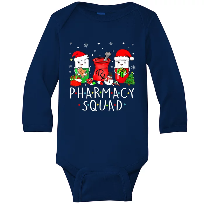 Funny Pharmacy Tech Squad Christmas Ing Holiday Pajama Cool Gift Baby Long Sleeve Bodysuit