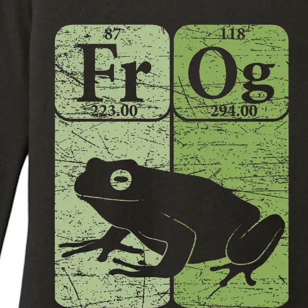 Frog Periodic Table Elements Herpetologist Frog Lover Retro Womens CVC Long Sleeve Shirt