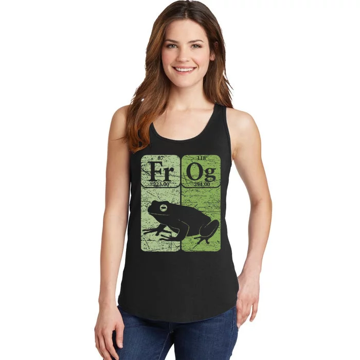 Frog Periodic Table Elements Herpetologist Frog Lover Retro Ladies Essential Tank