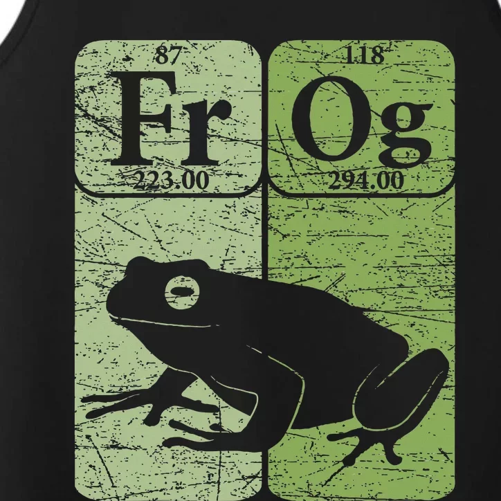 Frog Periodic Table Elements Herpetologist Frog Lover Retro Performance Tank