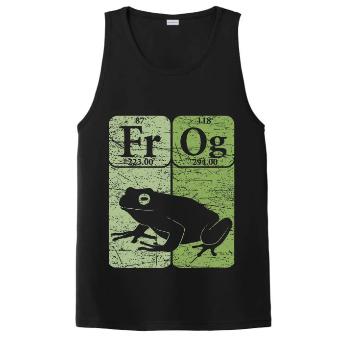 Frog Periodic Table Elements Herpetologist Frog Lover Retro Performance Tank