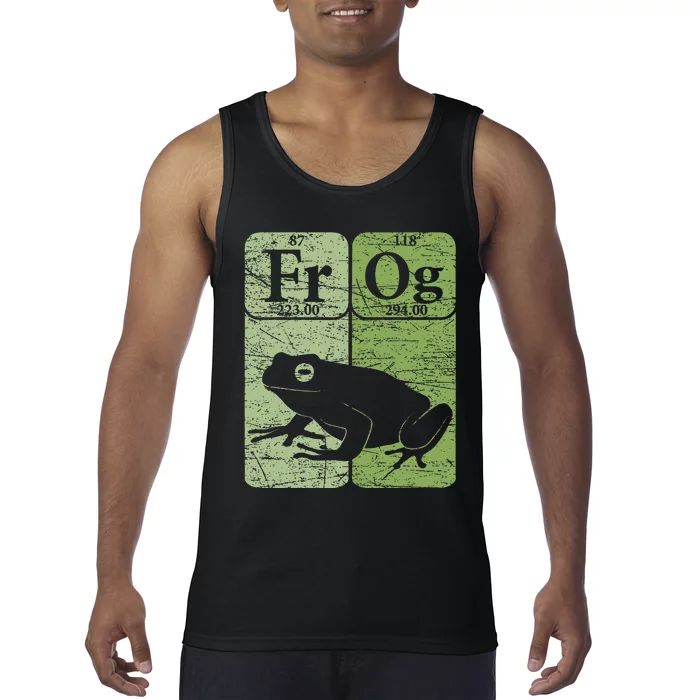 Frog Periodic Table Elements Herpetologist Frog Lover Retro Tank Top