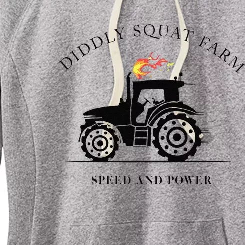 Funny Perfect Tractor Design Diddly Squat Farm Speed And Power Gift Women's Fleece Hoodie