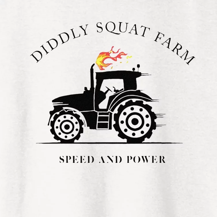 Funny Perfect Tractor Design Diddly Squat Farm Speed And Power Gift Women's Crop Top Tee