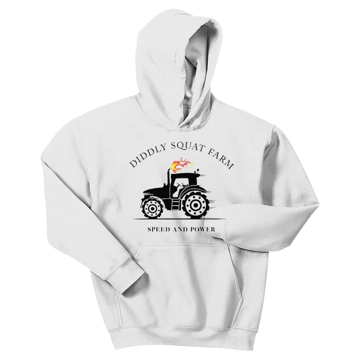 Funny Perfect Tractor Design Diddly Squat Farm Speed And Power Gift Kids Hoodie