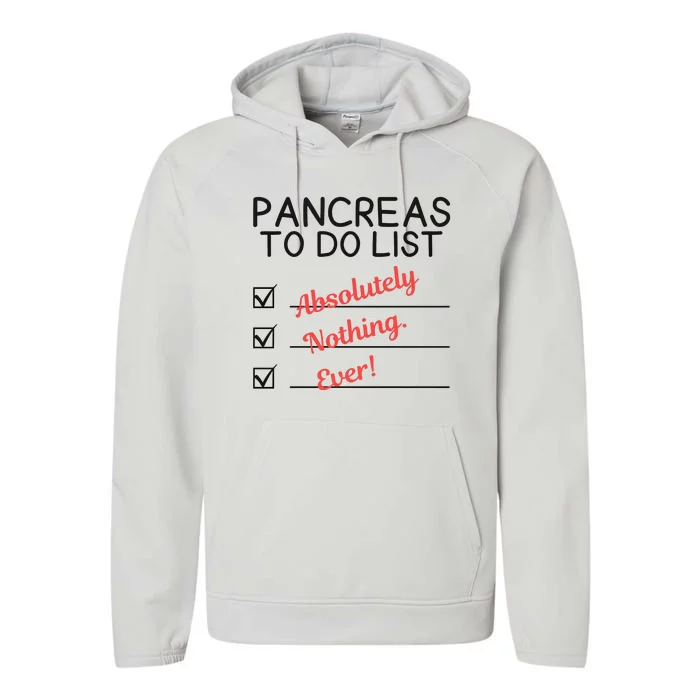 Funny Pancreas To Do List Pancreas Support Performance Fleece Hoodie