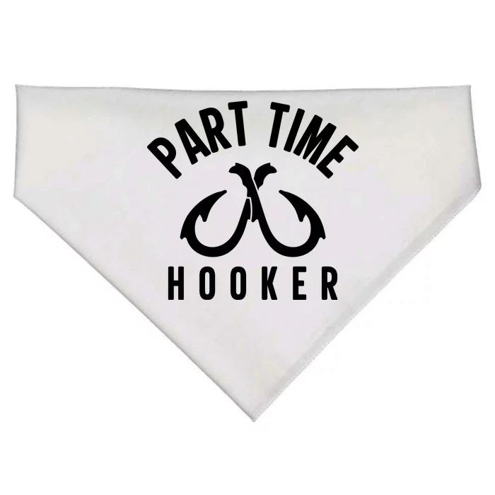 For: Part Time Hooker Fishing Funny USA-Made Doggie Bandana