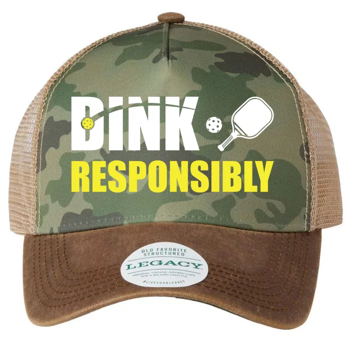 Funny Pickleball Team Clothing Dink Responsibly Legacy Tie Dye Trucker Hat