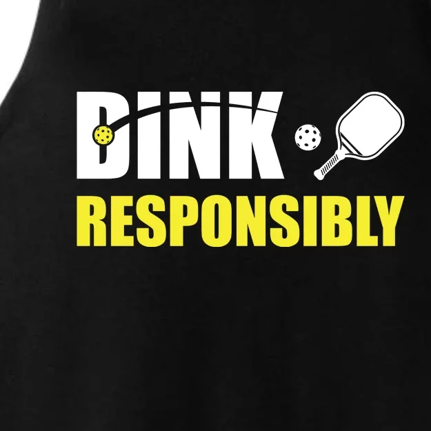 Funny Pickleball Team Clothing Dink Responsibly Ladies Tri-Blend Wicking Tank